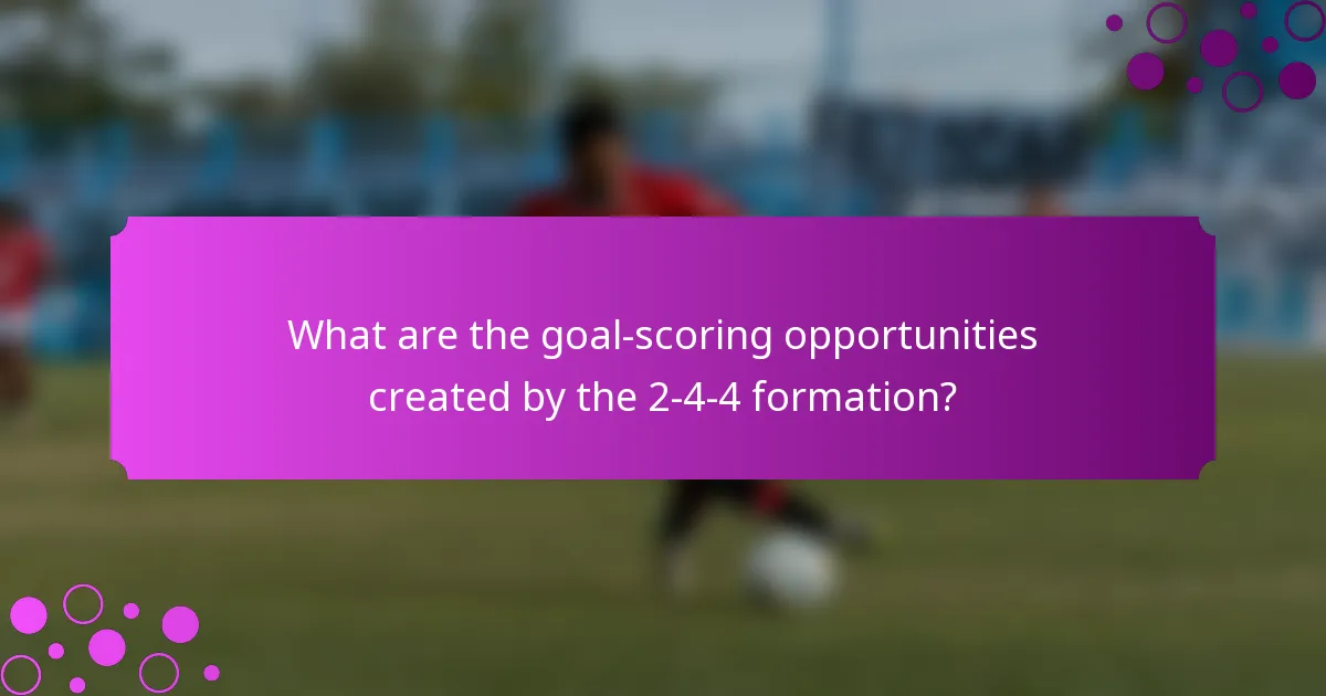 What are the goal-scoring opportunities created by the 2-4-4 formation?