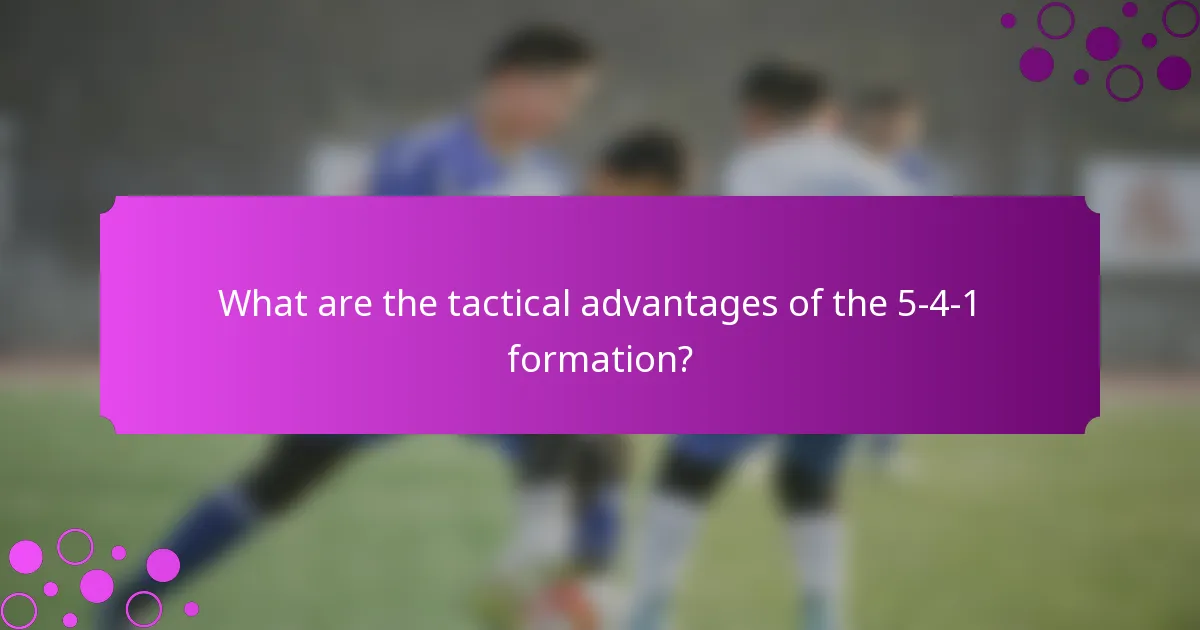 What are the tactical advantages of the 5-4-1 formation?